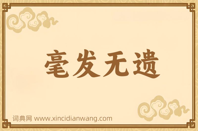 成语毫发无遗图片