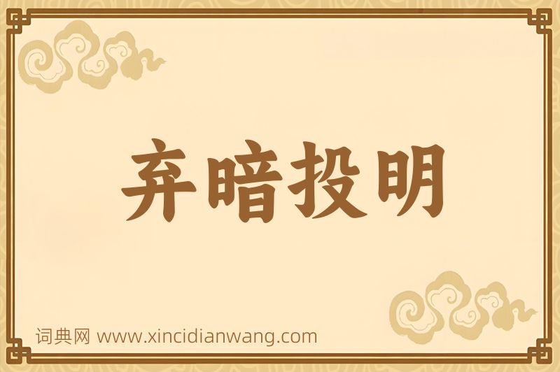 成语弃暗投明图片