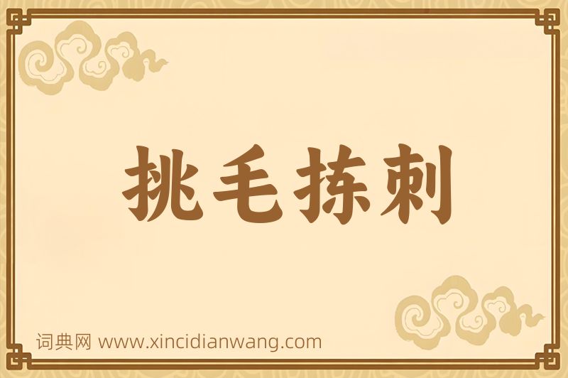 成语挑毛拣刺图片