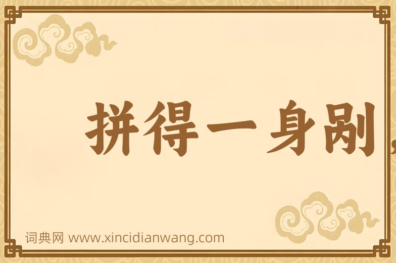 成语拼得一身剐，敢把皇帝拉下马图片