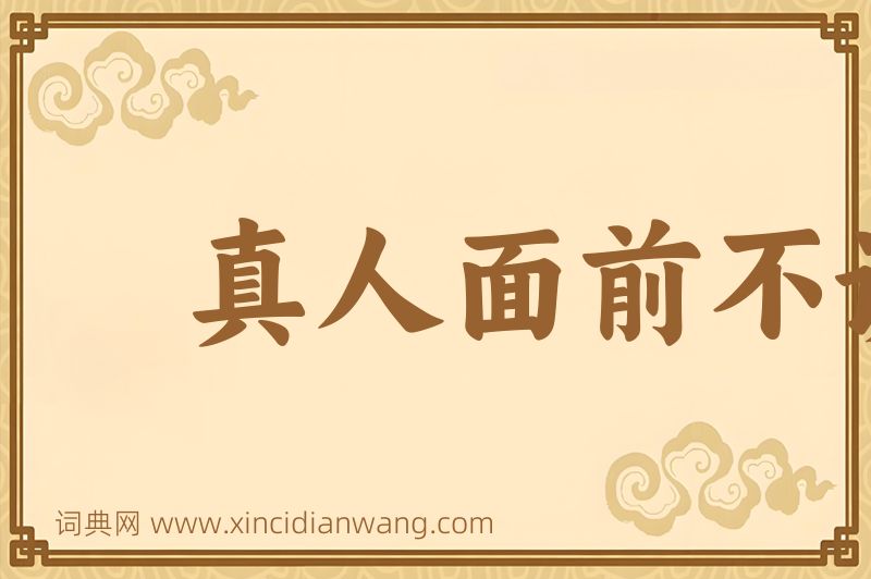 成语真人面前不说假图片