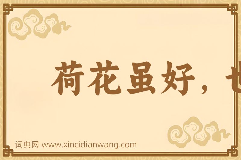 成语荷花虽好，也要绿叶扶持图片