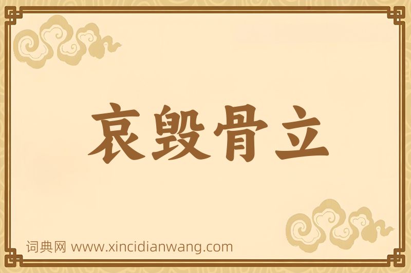 成语哀毁骨立图片