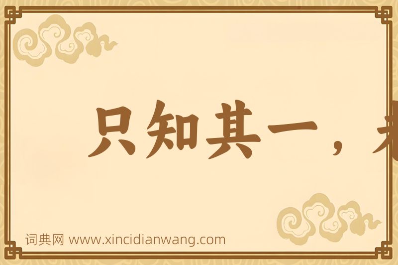 成语只知其一，未知其二图片