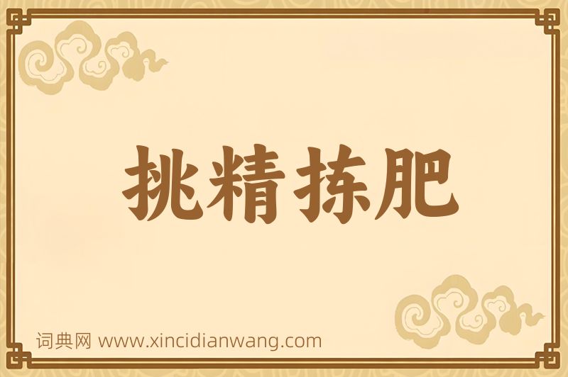 成语挑精拣肥图片