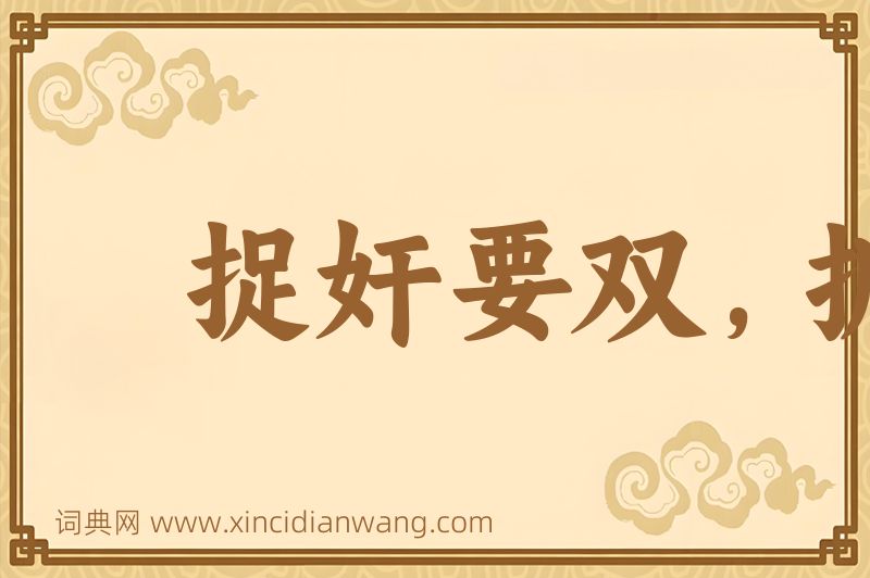 成语捉奸要双，抓贼要赃图片