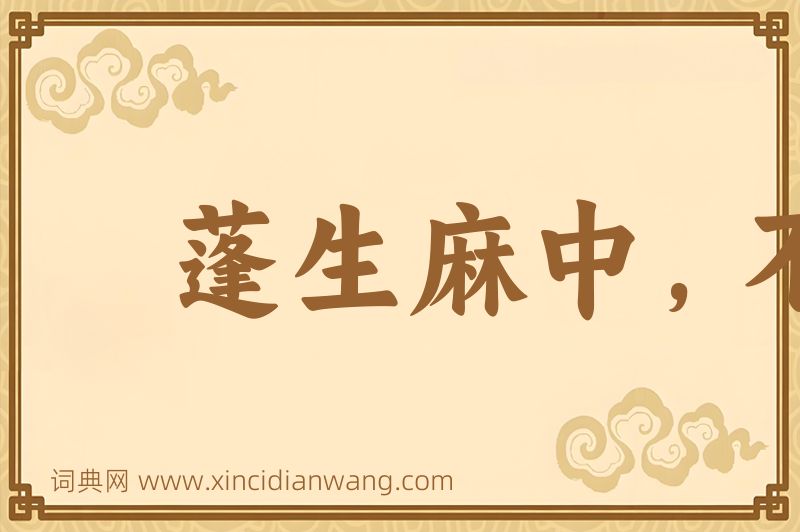 成语蓬生麻中，不扶而直图片