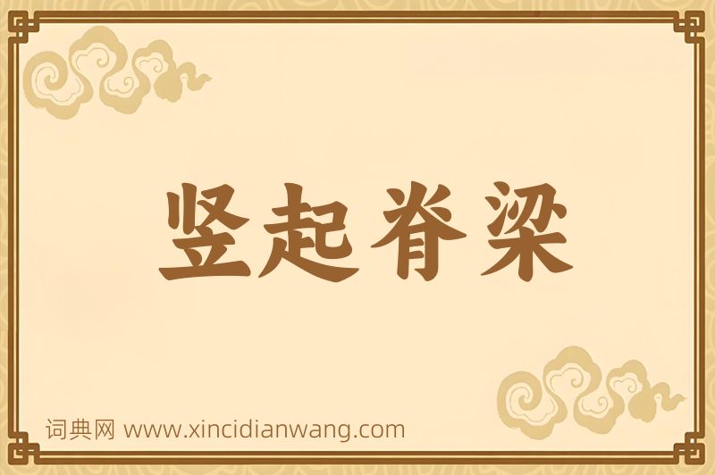 成语竖起脊梁图片