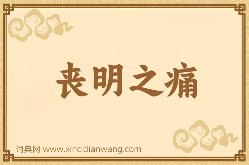 成语丧明之痛图片