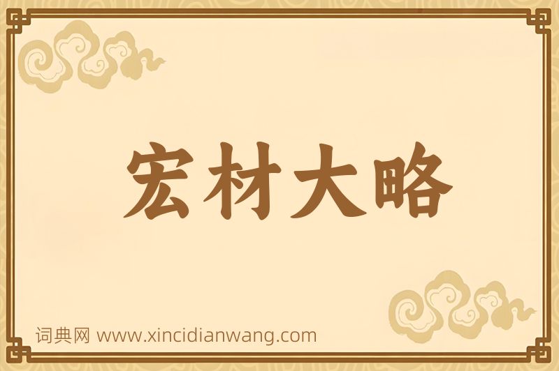 成语宏材大略图片