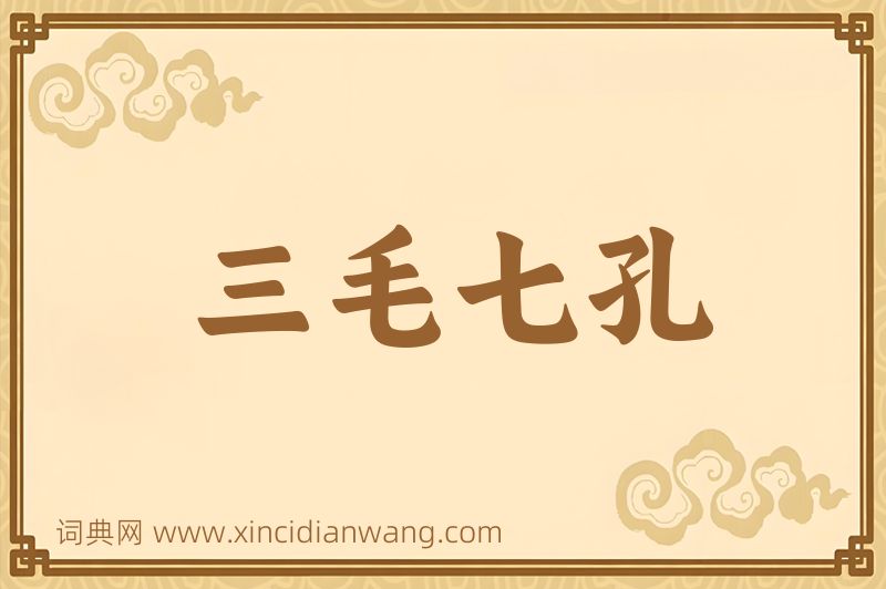 成语三毛七孔图片