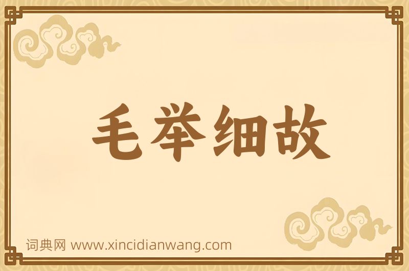 成语毛举细故图片