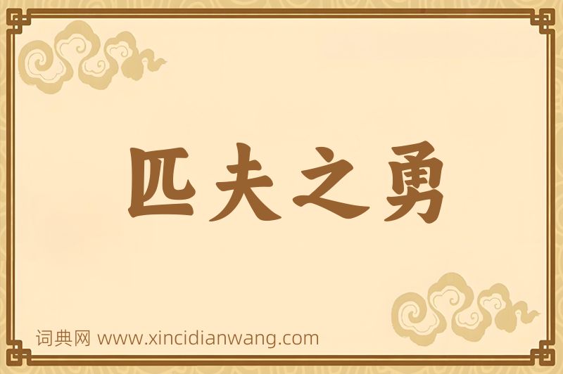 成语匹夫之勇图片