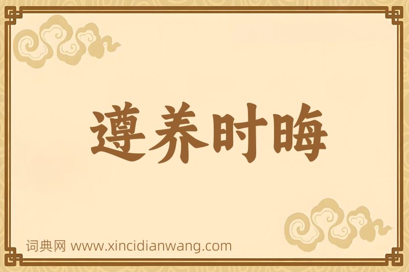 成语遵养时晦图片