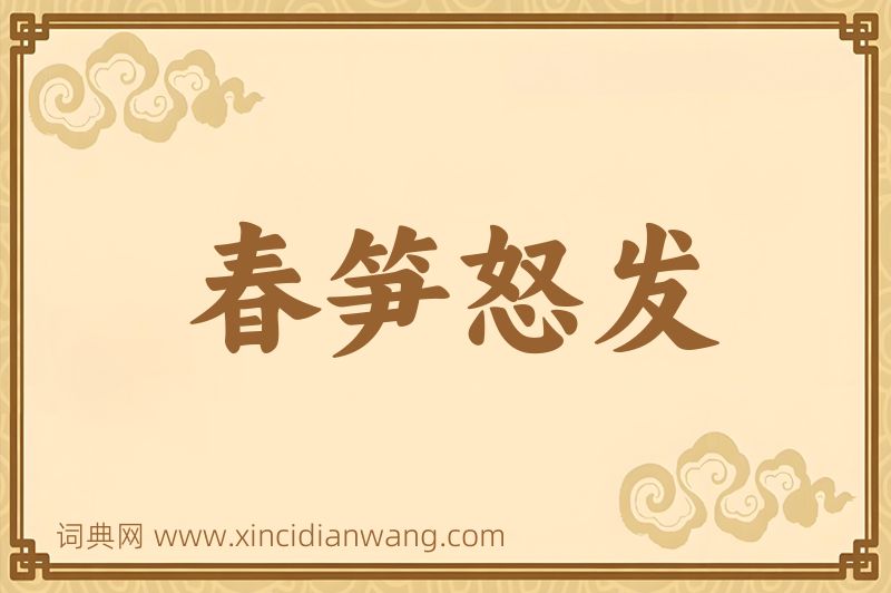 成语春笋怒发图片
