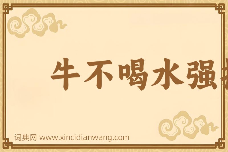 成语牛不喝水强按头图片