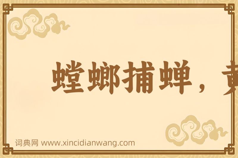 成语螳螂捕蝉，黄雀在后图片